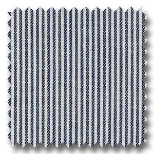 Navy and Cream Stripe Broadcloth - Custom Dress Shirt