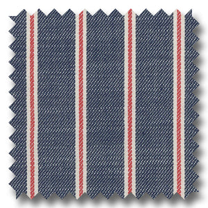 Navy, Red and Cream Stripe Broadcloth - Custom Dress Shirt