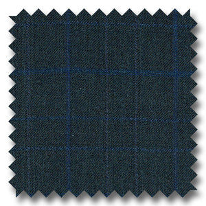 Brown with Blue Windowpane 100% Wool
