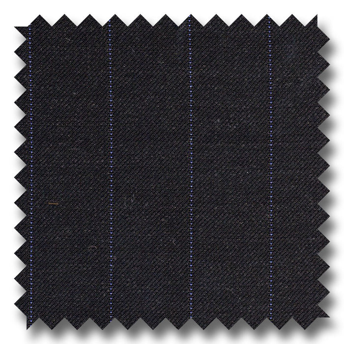 Charcoal Gray with Blue Pinstripes 100% Wool