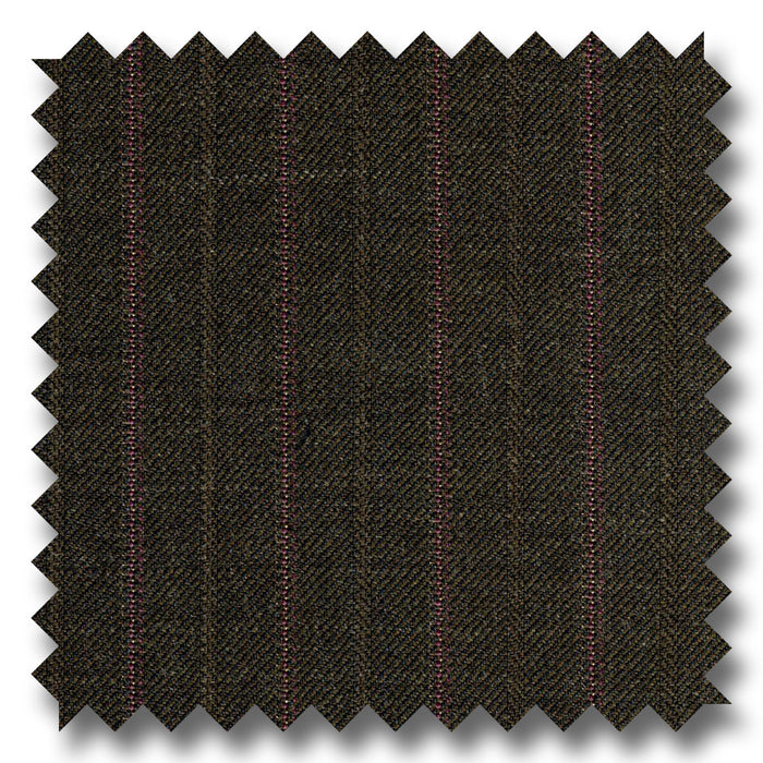 Chocolate Brown with Red Stripes 100% Wool