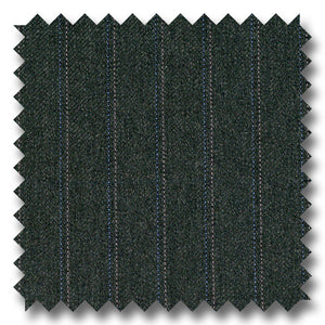 Charcoal with Silver & Blue Pinstripes 100% Wool