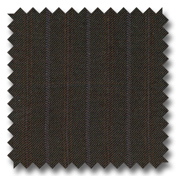 Chocolate Brown with Blue Stripes 100% Wool