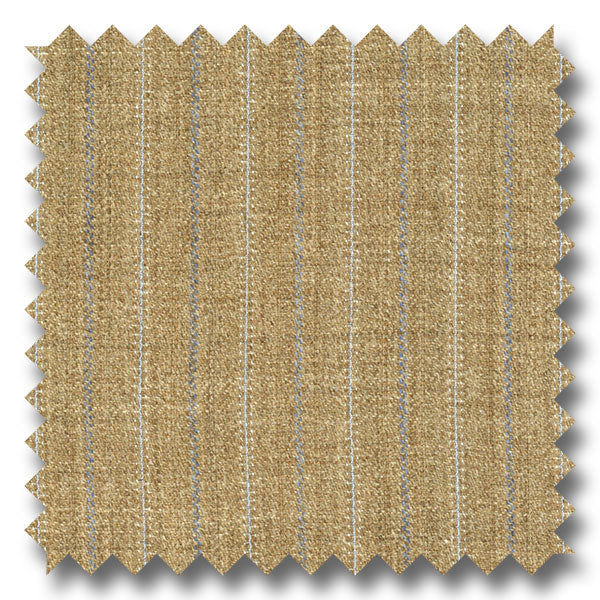 Tan with Blue Stripes 100% Wool