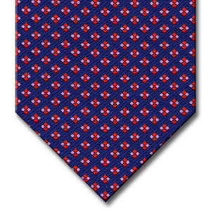 Blue with Red and Pink Dot Pattern Tie
