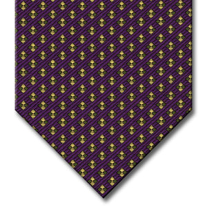 Purple with Green and Champagne Dot Pattern Tie