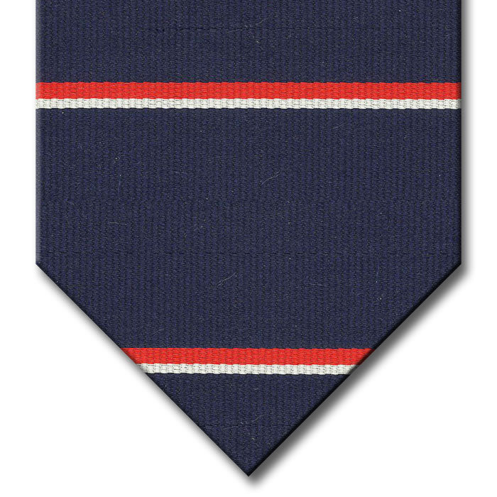 Navy with Red and Silver Stripe Tie