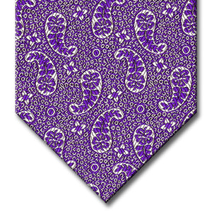 Purple with Silver Paisley Pattern Tie