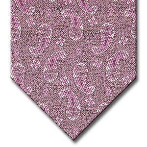 Pink with Silver Paisley Pattern Tie