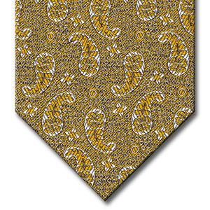 Gold with Silver Paisley Pattern Tie