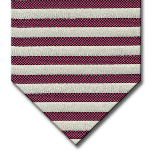 Silver and Pink Stripe Custom Tie
