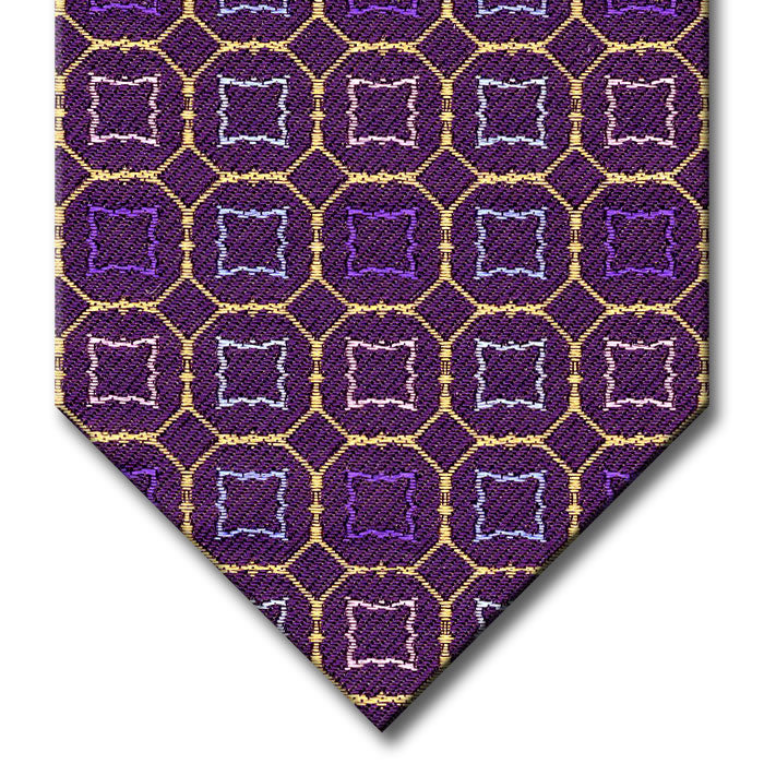 Purple and Gold with Lavender and Blue Medallion Tie