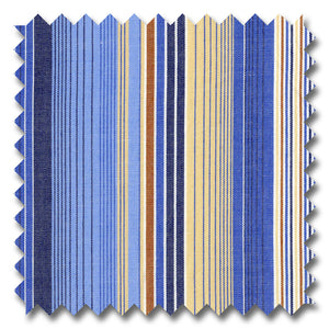 Blue, Tan and Multiple Stripe Poplin - Custom Dress Shirt