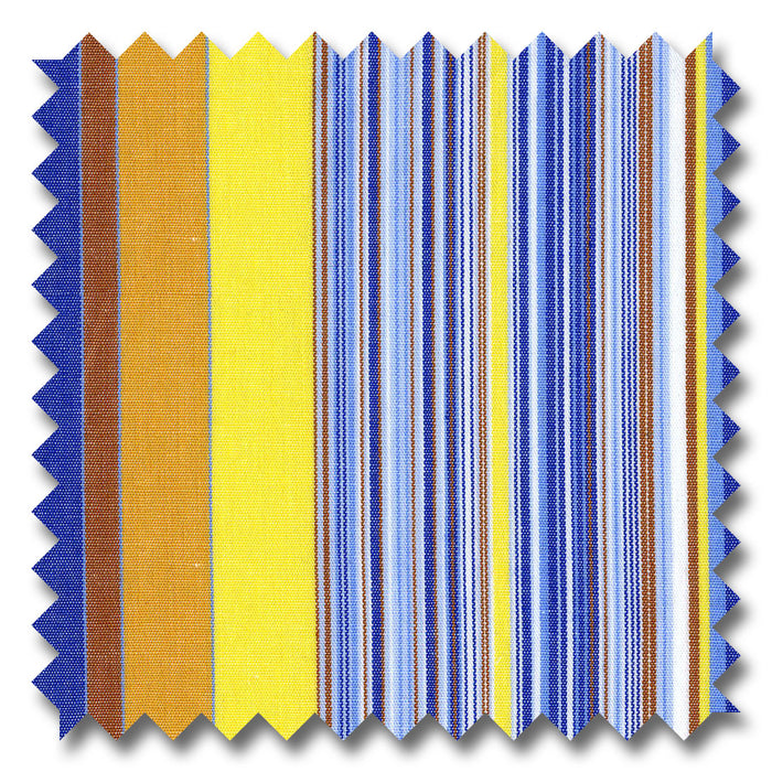 Blue, Yellow and Multiple Stripe Poplin - Custom Dress Shirt