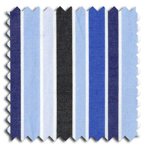 Shades of Blue Bar Stripe Broadcloth Custom Dress Shirt
