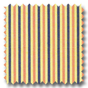Navy and Melon Stripe Poplin - Custom Dress Shirt