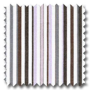 Brown, Gray and Multiple Stripe Poplin - Custom Dress Shirt