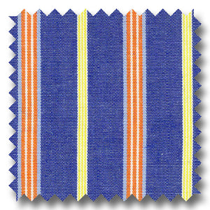 Orange, Blue and Yellow Stripe Poplin - Custom Dress Shirt